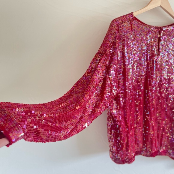 Red Vintage Sequin Blouse - Picture 7 of 10